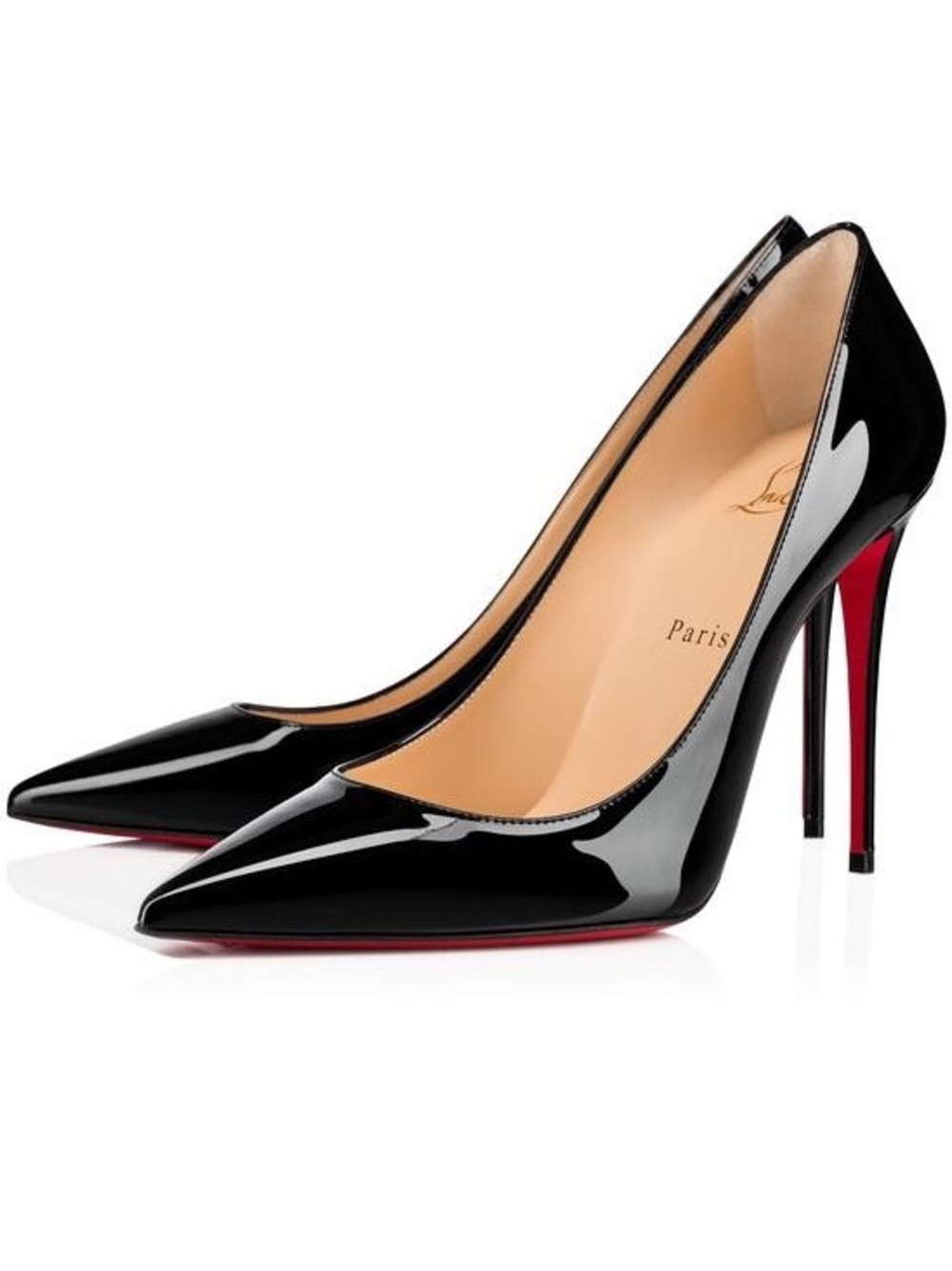 CL red bottom Black Patent Calf Leather so Kate 100 MM Pumps Size 39